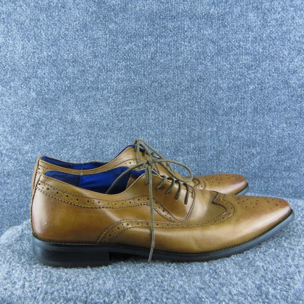 Bar III Royale Wingtip Men Brogues Shoes Size 10 Medium‎ Brown Leather Lace Up